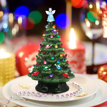 Riakrum 186 Pcs Ceramic Christmas Tree Replacement Bulb Set Ceramic Tree Replacement Lights Ornaments Christmas Ceramic Tree Globe Lights Bird Stars Lights (Multi Color,Angel Style)