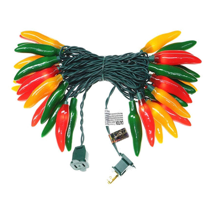 35 LED Red Green and Yellow Chili Pepper Christmas Lights, 18 Ft Green Wire House Decorative Lighting String, for Indoor and Outdoor Party, Kitchen, Living Room, Garden, Patio.