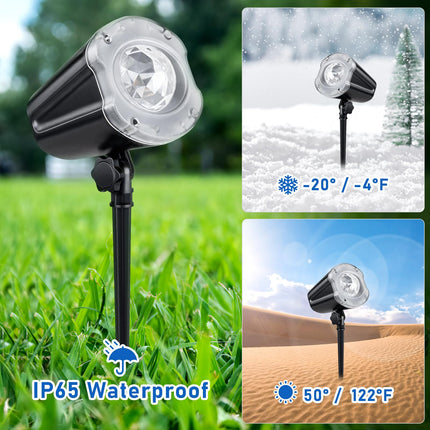 Laser Christmas Projector Lights Outdoor, Green Laser Starry Lights Show & RGBW Ocean Wave Projection Light with RF Control, Outdoor Waterproof Holiday Decor for Party Garden Halloween Year