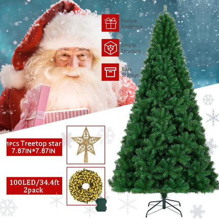 KTKDE 6ft Premium Artificial Holiday Christmas Tree w/ 1005 Branch Tips1pcs Tree top Star 200 Led Battery Operated String Lights,for Home Festival Celebration Perfect Choice for Xmas Decoration