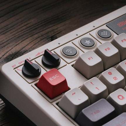 8Bitdo Retro Mechanical Keyboard, Bluetooth/2.4G/USB-C Hot Swappable Gaming Keyboard with 87 Keys, Dual Super Programmable Buttons for Windows and Android - N Edition