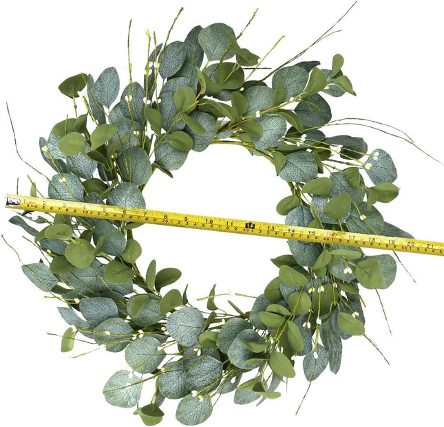 20inch Eucalyptus Wreaths for Front Door Spring and Summer Green Wreath with Berries Farmhouse Door Wreath Year Round Wreaths for Front Door Indoors
