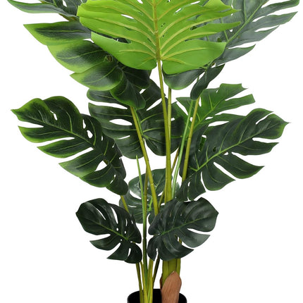 Artificial Monstera Plant 4 Ft Fake Plants with Plastic Pot for Office and Home Decor, Tall Faux Plant for Indoors and Outdoors, Artificial Tree Housewarming