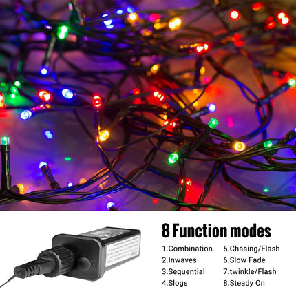 String Lights,100 FT 300 LED Christmas String Lights Outdoor/Indoor,Fairy Lights with 8 Modes,Plug in Christmas Lights Waterproof for Trees Garden Patio Xmas Wedding Party(Multi-Color)