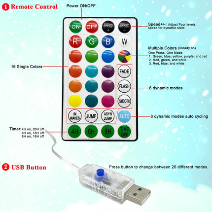 8.6" Christmas Tree Topper Star, RGB LED Lighted Star Tree Top w/Remote Control, 25 Light Modes, Speed, Timer, USB Plug in, Wire 16.4Ft Treetop for Xmas Holiday Party Decorations