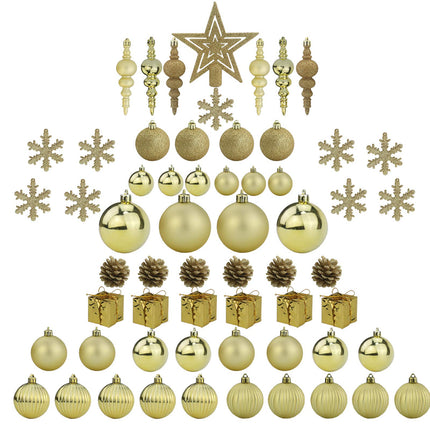 Sunnyglade 60ct Gold Christmas Tree Ball Ornaments Set Shatterproof Christmas Bling-Bling Hanging Decoration with Hand-held Package for Xmas Tree Holiday Wedding Party (Gold)