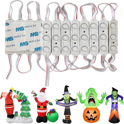 Erudite LED Module, Replacement Lights for Inflatables 5730SMD Waterproof White Injection 3 LED Module 20Pcs 9.8Ft DC12V 160LM LED Module Light for Letter Advertising Signs with Tape.(7015-White)