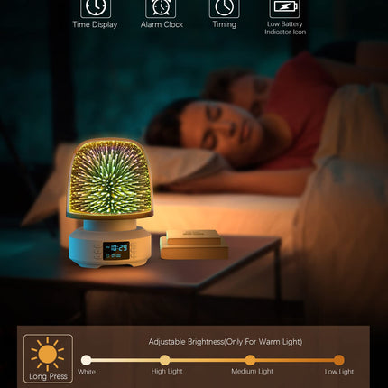 Night Light Bluetooth Speaker Alarm Clock Bedroom Bedside Table Lamp 360 Rotation 7 Color Changing LED Dimmable Nightlight,Cool Birthday Christmas for 13 14 15 16 17 18 Year Old Teens Boys Girls
