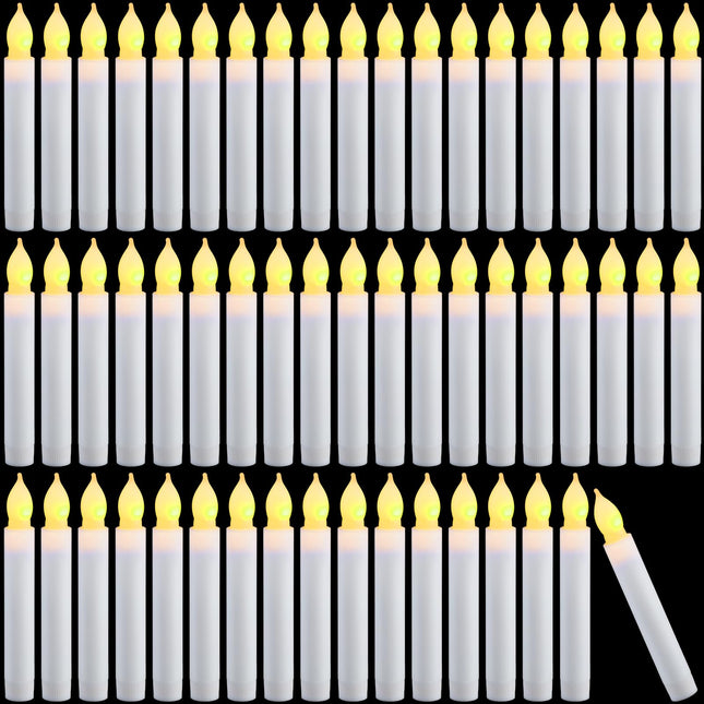 VIHOSE 150 Pcs 6.5inch Flickering Led Candles Battery Operated Candles Bulk Flicking Battery Candlesticks Flameless Led Taper Candles with Warm Light for Wedding Church Christmas Halloween Party