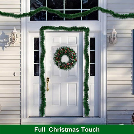 TURNMEON 3 Pack Total 49.2 Ft Christmas Greenery Garlands Decorations, Artificial Soft Green Pine Garland Holiday Xmas Decoration for Outdoor Indoor Home Stairs Banister Mantle Party (Each 16.4 Ft)