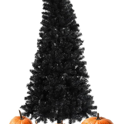 BDL 6.5ft Artificial Black Christmas Tree Outdoor Bendable Black Christmas Tree Halloween Tree for Home, Office, Outdoor, Indoor Decor