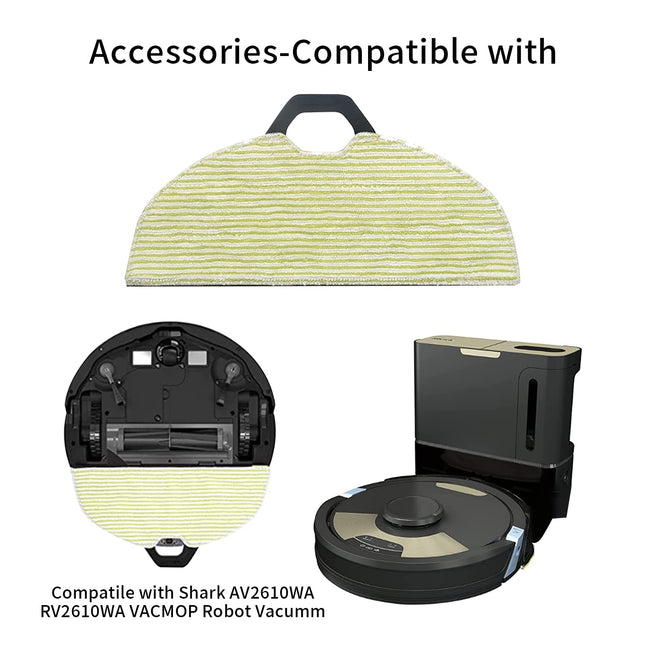 Jyailifis Rv2610Wa Vacuum Mop Pads Compatible With Shark Rv2610Wa Rv2620Wa Rv2410Wd Av2610Wa Ai Ultra 2 In1 Robot Vacuum, 4 Mop Pads, 2 Filters, 4 Side Brushe