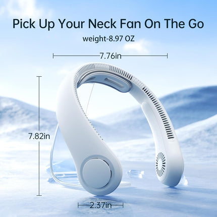 Jisulife Portable Neck Fan Upgraded, Necksupport Personal Fan Hands Free, 5 Speed Gears Adjustment, 3900 Mah Wearable Bladeless