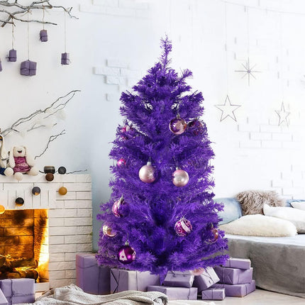 Artificial Christmas Tree with Stable Tripod Large Christmas Party Home Decoration Tree (Purple,3 Feet)