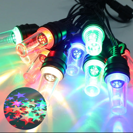 Christmas Star String Lights - 31.4FT Projector Star String Lights with 10 LEDs Plug in Indoor Outdoor Lights for Party Patio Yard Bedroom Patriotic Decor