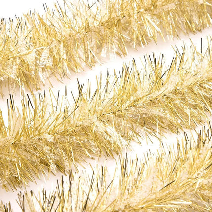 SANNO 32.8ft Christmas Tinsel Garland, ThickTinsel Xmas Party Metallic Tinsel Twist Garland Christmas Tree Ornaments Home Party Classic Hanging Decorations，Gold Snowflake spot
