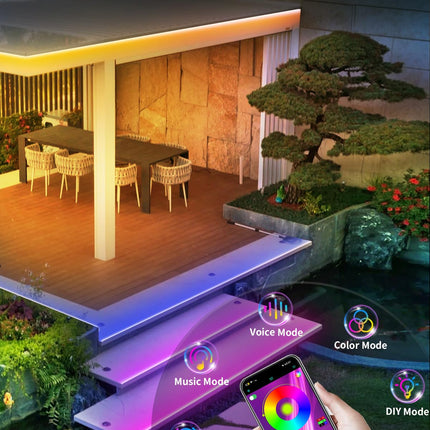 200FT 1200 Lights Outdoor LED Strip Lights Waterproof, 24v RGB Outdoor Lights Bluetooth App Remote Music Sync, Rope Lights, Christmas Lights Decor