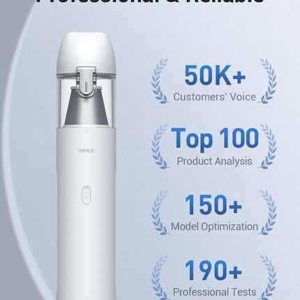 Cafele Mini Vacuum Cordless Handheld Vacuum 6000Pa Dual Suction For Quick Cleaning, Portable Car Vacuum Cleaner With 7500Mah Rechargeable Battery, Small Hand Held Vacuum Wireless For Home Office