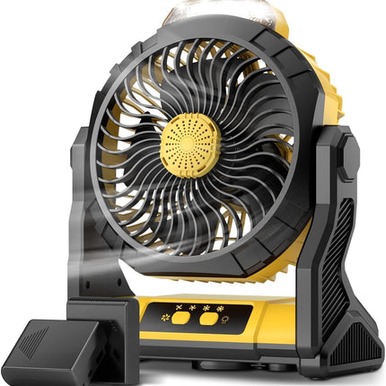 Kopbeau 20000 Mah Rechargeable Fan Portable Fan With Hook,4 Speeds, Led Lights, Personal Usb Desk Fan, 60H Battery Operated