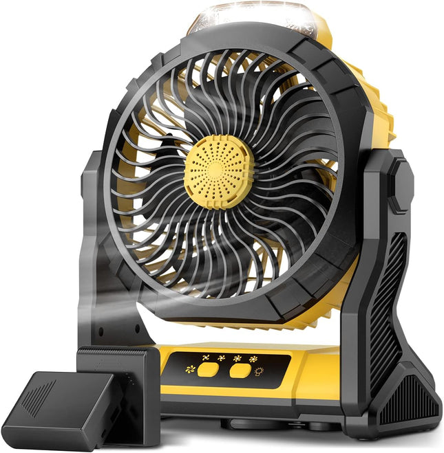 Kopbeau 20000 Mah Rechargeable Fan Portable Fan With Hook,4 Speeds, Led Lights, Personal Usb Desk Fan, 60H Battery Operated