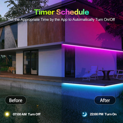 100ft Outdoor Led Strip Lights Waterproof IP67 Outdoor LED Lights Music Sync RGB Color Changing Led Light Strip with Bluetooth App Led Lights for Bedroom Roof Party Christmas Halloween