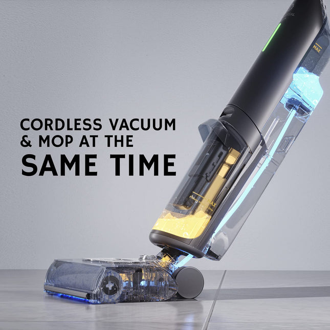 Airthereal Smart Wet Dry Vacuum Cleaner, Cordless Hard Floor Cleaner Vacuum Mop All In One With Selfcleaning, Smart Voice Assistant With Extra Brushroll And Filter, Vactide V1 Gray
