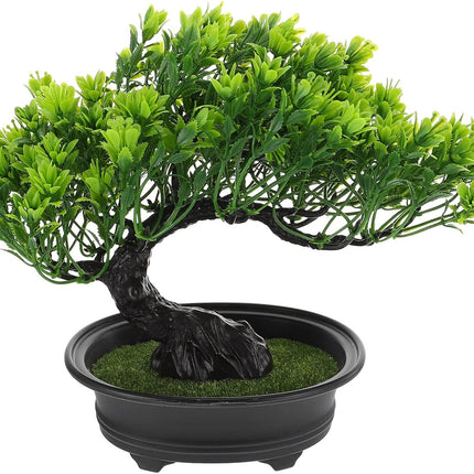 Artificial Bonsai Tree Artificial Flower Pine Tree Plant Christmas Party Decoration Bonsai Home Décor Fake Plants for Wall Farmhouse Room Décor 12.59x9.44 Green Fake Bonsai Fake Tree