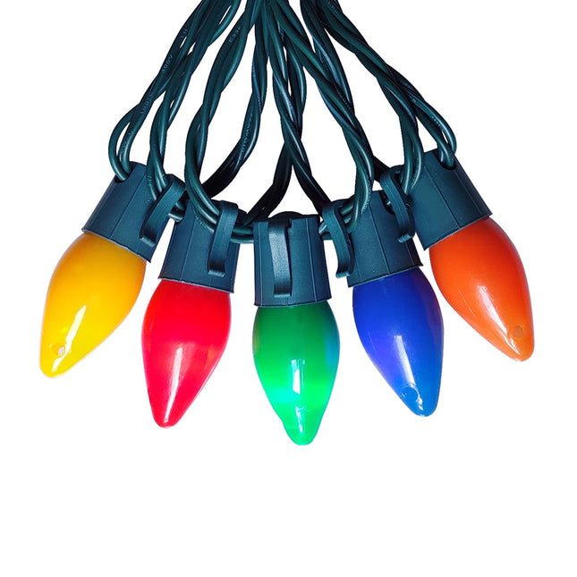 C7 Christmas Lights Outdoor 25Ft, 25 Multicolor LED Bulb Lights Vintage Christmas Lights Plug in Christmas Fairy Lights for Indoor, Outdoor, Home, Party, Wreath, Garden, Christmas Tree Decorations