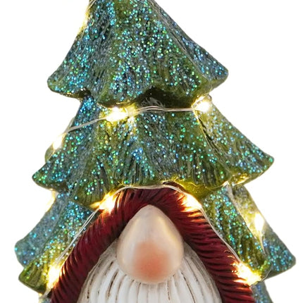 Hodao Christmas Tree Gnome Decorations Winter Table Swedish Tomte Elf Dwarf Figurines Decor Indoor Home Decorations Resin (Christmas Tree Gnome 2)