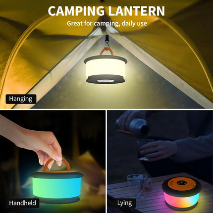 Camping String Lights,2 in 1 d 32.8FT Rechargeable Tent Lights String with 19 Lighting Modes,Quick Storage Camping Lights，Portable LED Lamp for Bedroom Yard Decor Christmas Camping Essentials