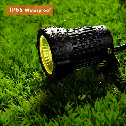 Outdoor Landscape LED Lighting 5W Waterproof Graden Lights COB Led Spotlights with Spiked Stand for Lawn Decorative Lamp US 3- Plug 3500K Warm White Lights (2 Packs)