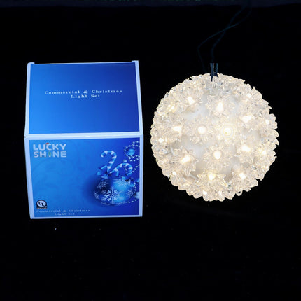 50 LED Warm White Twinkle Starlight Sphere Lights, Commercial Grade Decorative Hanging Sphere Light 6 Inches, for Indoor and Outdoor Christmas Trees, Party, Balconies, Garden.