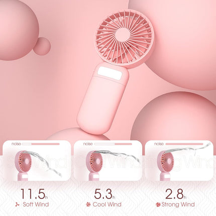Mini Handheld Fan, Portable Fan Battery Operated, Small Personal Fan Usb Rechargeable, 3 Speed Adjustable Hand Fan With Mirror