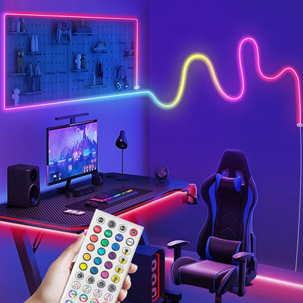 50ft Neon Rope RGB Lights, IP68 Waterproof Flexible Neon Lights, LED Strip Lights for Bedroom, Room Decor for Christmas, Outdoors, Pool 1 Roll A