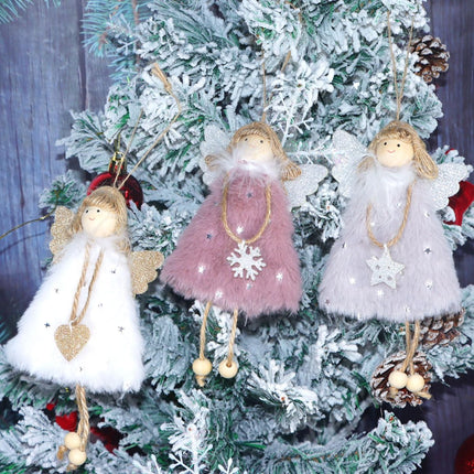 FZBNSRKO 3 Pcs Angel Doll Pendants,Christmas Hanging Angel Doll Angel Hanging Ornament Plush Angel Ornaments for Christmas Party Year,Birthday,Wedding,Valentine's Day Decoration