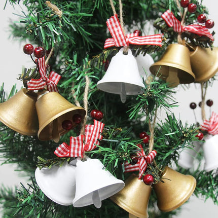 Tinsow 6 Pcs Red Christmas Bells, Tree Hanging Ornament Metal Jingle Bells for Christmas Holiday Decoration (6, Gold)