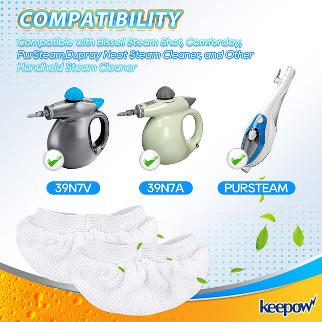 Keepow Universal Microfiber Cloths For Handheld Steam Cleaner, Compatible With Bissell Steam Shot, Comforday, Pursteam, Washable Rags, 8 Pack