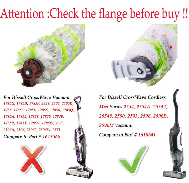 Parts For Bissell Crosswave Max 2554 2554A 2590 2593 2596 And Hydrosteam 35151 3515 35152 3513 3518 3Brush Rolls 2788 And 3 Pack Filters 1866,1618641,1608684