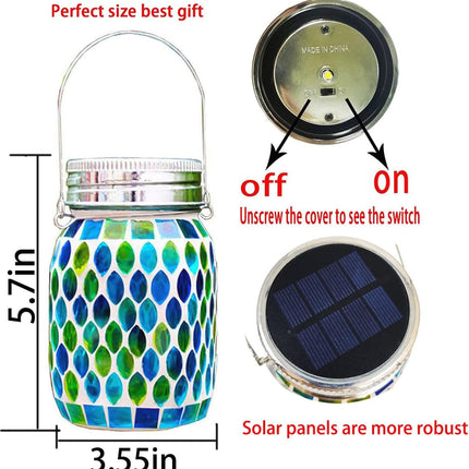 Mosaic Solar Lanterns Outdoor Hanging Lights, Garden Decor Christmas s for Women Mom Grandma Halloween Decor Lights, Outdoor Waterproof Lights, Garden,Patio,Pathway & Yard Décor