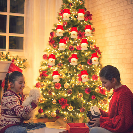 Abeja Christmas Snowman String Lights, 8.5Ft Christmas Santa Claus Decorations String Lights with 10 Santa Head Decorations Lights, Santa Fairy Lights for Christmas, Yard, Party, Xmas Tree Decor