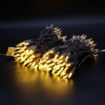 150 LED Warm White Christmas String Lights, 50 FT Brown Wire, UL Connectable, Xmas Lights Outdoor or Indoor (Warm White)