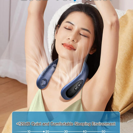 Neck Air Conditioner, 5000Mah Portable Neck Fan With Semiconductor Cooling Airflow Bladeless Usb Neck Fans With 3 Speeds