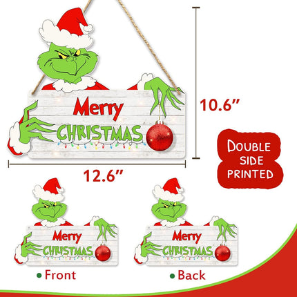 Christmas Decorations Hanging Signs Door Sign for Holiday Decor Merry Xmas Themed Party Supplies Yard Porch Wall Window Kid’s Room Decoration