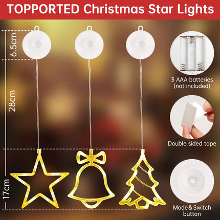 Thanksgiving Decorations Window Lights,LED Stars Lights Pack of 3,Fairy Lights,2 Modes Warm Lights Decoration Indoor for Thanksgiving Festival,Christmas,Party,Holiday