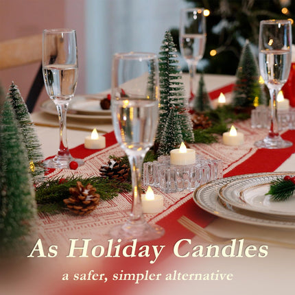 Amagic 30Pcs Flickering Flameless Tea Lights Battery Operated, 200+ Hours Long Lasting Electric Candle for Wedding Table Centerpiece, Home Decor, , Holiday Decor