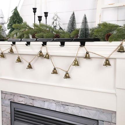 Christmas Decorations -Bells Christmas Garland-Rustic Bells Garland Banner for Christmas Tree Mantle Fireplace and Wall Decor