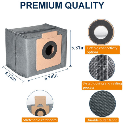 10Pcs Vacuum Bag Kit,Combatible With Eufy Clean X8 Prox10 Pro Omni Robot Vacuum,3L Large Dust Bags, Four Layer Construction To Prevent Tearing
