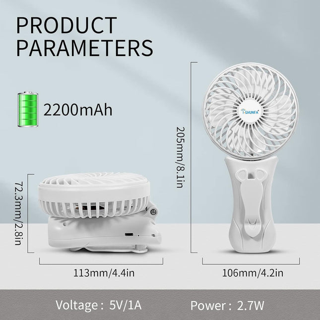IShuanf Waist Clip Fan, BtteryPowered Portable Necklace Fan, Foldable Handheld Fan, Three Fan Speeds, Suitable For Maintenance