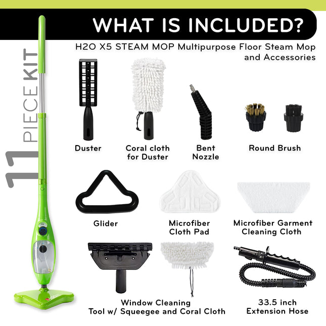 H2O X5 Steam Mop And Handheld Steam Cleaner For Cleaning Hardwood And Kitchen Tile Floors, Grout Cleaner, Upholstery Cleaner And Carpets