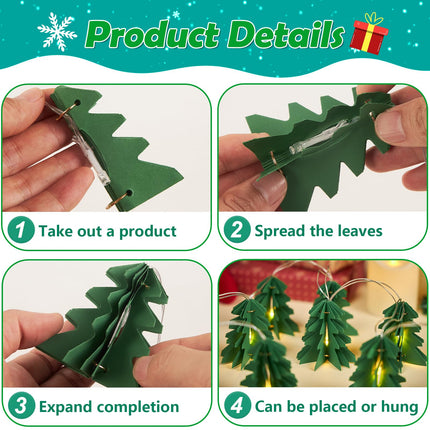 SUNBEAUTY 10 PCS Christmas Lights Mini Christmas Tree String Lights Christmas Tree Ornaments Waterproof Indoor Outdoor Twinkle Christmas Lights for Bedroom Patio Room Garden Home